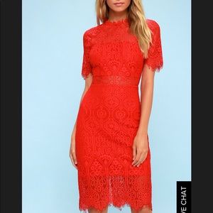 Lulus red lace dress